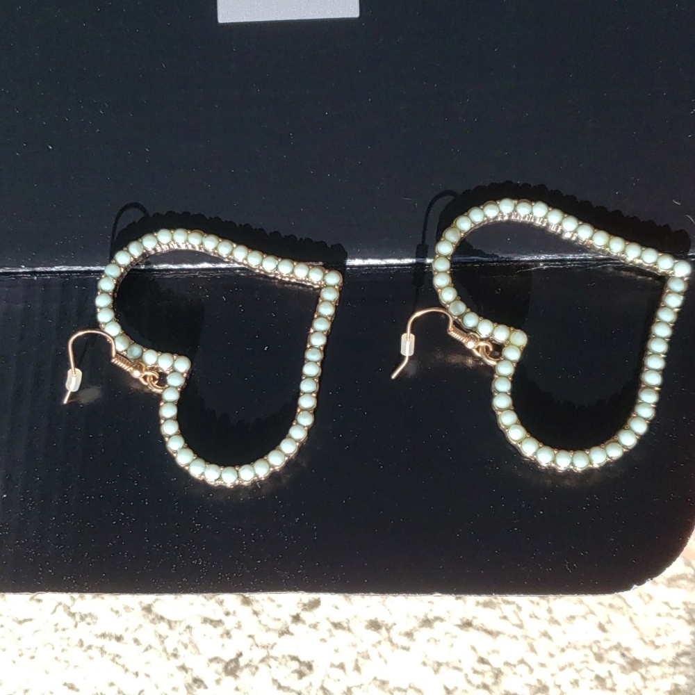 Heart mint earrings